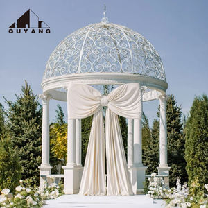 QUYANG decoración de jardín al aire libre gran pilar <span class=keywords><strong>romano</strong></span> blanco pabellón mármol boda Gazebo - Product Image 2