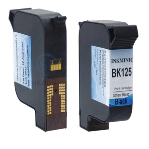 Cartucho de Tinta Negra Compatible BK125 a Base de Solvente con Chip para Impresoras Domino GX30i G230i G35i G20i Gx150i TIJ - Product Image 1