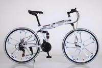 Vélos pliants en gros, 24 et 26 pouces, 30 vitesses, double suspension, freins à disque, style étudiant, unisexe, roue monobloc