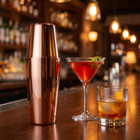 Shaker à cocktails en acier inoxydable épaissi résistant à la chaleur et au froid, 18 oz, 28 oz, deux pièces détachables, facile à nettoyer, logo personnalisé pour bar