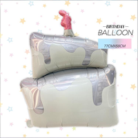 Nouveau ballon en aluminium épais pour gâteau d'anniversaire, motif crème glacée à la fraise, pour décorations de fête d'enfants, 5 couleurs, imprimé UV