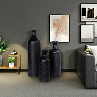 Vase à fleurs de 68cm de haut en métal doré et noir pour la décoration de la maison support de pot de fleur pour le balcon du salon