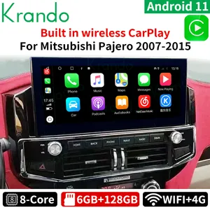 Krando 12.3 Inch Auto Multimedia Head Unit Android 12.0 Navigatie Gps Voor Mitsubishi Pajero 2007 - 2015 Full Touch-Speler