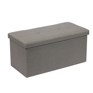 Bailey personnalisé gris rectangle pliant banc de rangement pouf Sherpa banc de rangement pouf, grand <span class=keywords><strong>coffre</strong></span> de rangement repose-pieds - Product Image 1