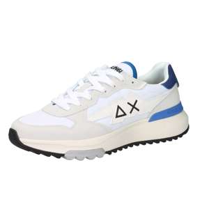 Sun68 Men's Sneakers Z36121 <b>White</b> Blue 3 Cm <b>Heel</b> Canvas Trendy Shoes - Product Image 4