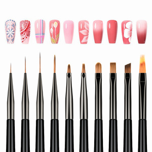 Outils de manucure en gros – Stylos professionnels pour la sculpture et la peinture des ongles, lot de 10 pinceaux ultra-fins pour le nail art - Product Image 4