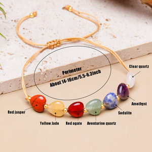 All'ingrosso cristallo naturale sette <span class=keywords><strong>Chakra</strong></span> bracciale cuore cristallo curativo braccialetto colorato <span class=keywords><strong>per</strong></span> regalo ricordo - Product Image 5