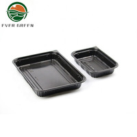Contenants de salade/déjeuner/boîte de nourriture d'enfants de bento japonais en plastique jetable écologique rectangulaire noir