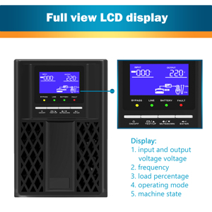 เครื่องสำรองไฟออนไลน์แบบ Pure Sine Wave กำลังไฟ 2kva 1.8kW เฟสเดียว สำหรับคอมพิวเตอร์ บ้าน และเราเตอร์ <span class=keywords><strong>Wifi</strong></span> ขายดี - Product Image 2