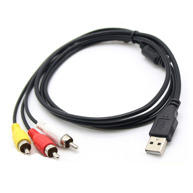 D1191 1.5 meter length USB 2.0/20 male to 3 RCA male audio cable