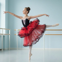 Ballet professionnel romantique Tutu jupe longue noir rouge espagne robe adulte enfants Ballet Performance robe