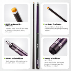 Palos de billar económicos de fibra de carbono de 11.8/12.5mm para <span class=keywords><strong>8ball</strong></span>/9ball, palos de billar de alta calidad en 2 piezas, venta al por mayor desde China - Product Image 3