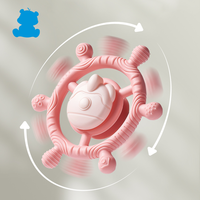 Nouveau jouet souple en silicone classique pour bébé jeu de ventouse ensemble de dentition rotatif avec jouet rotatif pour les nouveau-nés de dentition