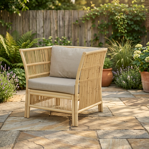 Chaise confortable en rotin ALENA de haute qualité avec coussin d'Indonésie pour salon - Product Image 4