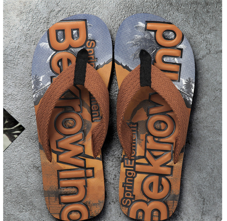 2021 Good Price Printed Mens Slippers Wholesale Outdoor Indoor Summer Beach Casual Non-slip Sandals Shoes Men Flip Flops