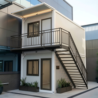 Maison conteneur détachable de 20 pieds, moderne, à 2 étages, pour dortoir, mini-maison, bureau modulaire ou camp.