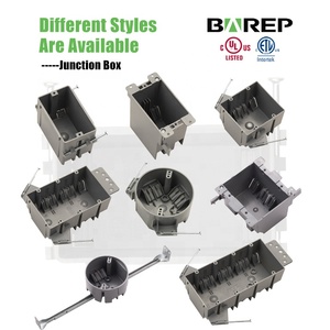 Barep màu xám ul chứng nhận 2 băng đảng IP55 mức độ PVC nhựa điện chuyển đổi ổ cắm Hộp nối với móng tay trên - Product Image 4