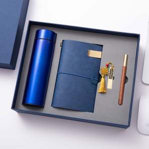 Set de Regalo de Tendencia 2025: Vaso Térmico al Vacío con Elegante Agenda y Cuaderno con Memoria USB + Bolígrafo de Madera Roja para Hombre - Product Image 3