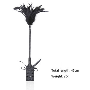 Fouet à plumes double tête à double usage, nœud en dentelle noire, jouet sexuel en dentelle <span class=keywords><strong>sexy</strong></span>, fouet BDSM, jouet pour fessées, jouet pour picots - Product Image 6