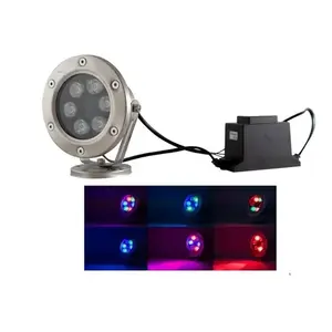 Lumière de fontaine LED RVB 6W, corps en acier inoxydable submersible, étanche IP68, 24V CC pour la décoration de paysages et de piscines par Lucid World - Product Image 4