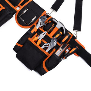 Bolsa de herramientas impermeable ZC-YB, 15-19 bolsillos, correas ajustables, capacidad de 200 libras para electricistas, carpinteros e instaladores - Product Image 2