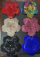 Nouveau tissu d'organza de dentelle d'appliques décoratives dorées 3D avec pierre pour les vêtements des femmes et des enfants pour les robes et les vêtements de mariée