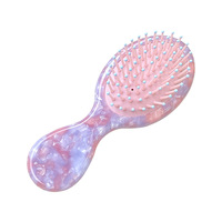Brosse à cheveux en acétate premium Shily&OS, brosse à cheveux portable mini, brosse de massage du cuir chevelu, brosse à cheveux antistatique mignonne pour femmes, filles et enfants