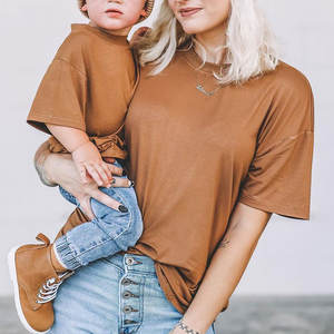 Mother'S Day Gift Mommy and <strong>Son</strong> Drop Shoulder Oversized T-Shirts Summer Custom Logo Family Matching Outfit - Product Image 2
