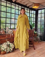 Robe longue plissée à pétales élégante et confortable de haute qualité pour femme, taille ample, rose Miyake, collection automne 2024, vente en gros
