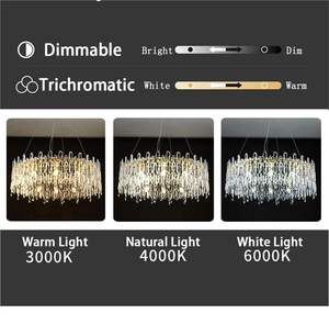 Lámpara de Araña Moderna Italiana de Lujo, de Hierro Cuadrado, Blanco Cálido, con Control Remoto, Altura Ajustable, <span class=keywords><strong>para</strong></span> Hotel, Hogar, Interior - Product Image 3