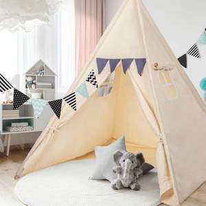 Tente <span class=keywords><strong>tipi</strong></span> <span class=keywords><strong>pour</strong></span> enfants-tente de jeu portable <span class=keywords><strong>pour</strong></span> enfants intérieur extérieur avec drapeaux décoratifs vente chaude tente de maison de bébé - Product Image 4