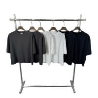 T-shirt en coton/élasthanne épais 240 g/m², coupe oversize, uni, tricoté, haute qualité, impression logo, pour homme