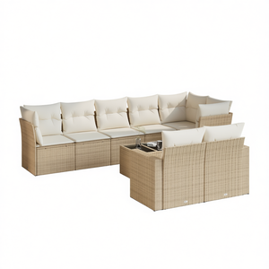 Conjunto de Sofás de Jardín de Mimbre Sintético, 6 Plazas, Muebles de Exterior Resistentes a la Intemperie, Diseño Contemporáneo - Product Image 1