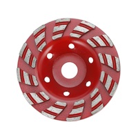 Diamant Double rainure transversale Segment disque de meulage tasse roue métal collé pour granit béton et carrelage