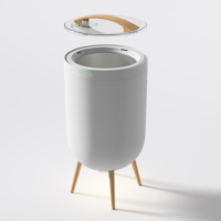 Seau chauffe-serviettes de luxe Tuojiang HSTW-17 20L avec bouton tactile, démarrage à une touche, lumière RGB, économie d'énergie, pour la maison et l'hôtel