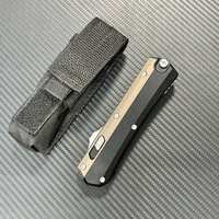 Grand couteau OTF 22CM, lame en acier Damas, manche en alliage de zinc, étui en nylon, couteau pliant de poche, EDC extérieur, vente en gros OEM FBA
