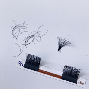 ขนตาปลอมแบบวอลุ่ม Super Dark Matte 0.03 0.05 0.07 ไม่เหนียว ง่ายต่อการต่อขนตาแบบพัด ขนตาสีดำด้านเข้ม - Product Image 5