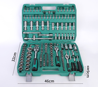 Ensemble d'outils de réparation automobile et moto en acier au chrome-vanadium de 172 pièces, vert, douilles et clés à cliquet