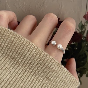 S925 Sterling Silver Pearl <b>Open</b> <b>Ring</b> Minimalist Index Finger Jewelry For Women Gift - Product Image 1