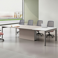 Table de réunion modulaire moderne, table de conférence multi-tailles, bureau de discussion pour entreprise, espace de travail de bureau