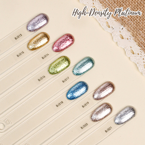 Paleta de Gel Brillante <span class=keywords><strong>Platino</strong></span> Sólido de 9 Colores de Marca Privada con Brillo de Alta Densidad para Salón Profesional - Product Image 4