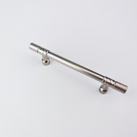 Poignée en T minimaliste noir mat, finition nickel satiné, à trou unique, pour tiroirs de cuisine, commodes et armoires, en alliage de zinc, réglable