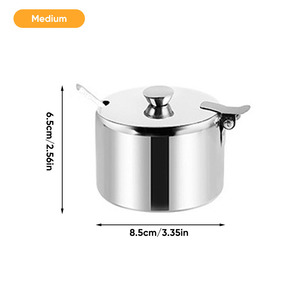 304 Stainless Steel Seasoning <b>Jar</b> with Flip-Top Lid & Spoon, Food-Grade Condiment Container for Commercial Kitchen & Hotel - Product Image 6