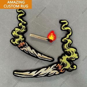 Alfombra de área tuftada de acrílico con forma personalizada, diseño de alfombra troquelada a medida, alfombra de letras pequeñas al por mayor, tejida, 4kg/m² - Product Image 6