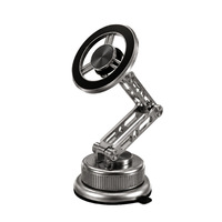 Support magnétique pour téléphone de voiture, entièrement métallique, avec verrouillage par torsion, ventouse, pliable, extensible, pour tableau de bord et pare-brise