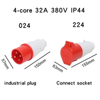 Connecteur de prise et de prise industrielle étanche à l'aviation non antidéflagrant 3PIN 4PIN 5PIN 380V 16A 32A