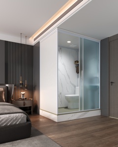 Salle <span class=keywords><strong>de</strong></span> bain modulaire préfabriquée 2026, vente chaude, salle <span class=keywords><strong>de</strong></span> bain intégrée, salle <span class=keywords><strong>de</strong></span> <span class=keywords><strong>douche</strong></span> en verre intégrée, kit <span class=keywords><strong>de</strong></span> pods préfabriqués, salle <span class=keywords><strong>de</strong></span> bain modulaire - Product Image 1