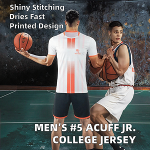 Camiseta de Baloncesto Universitaria para Hombre, Modelo Acuff Jr., Cosida, 100% Poliéster, Secado Rápido, Cuello en V - Product Image 2