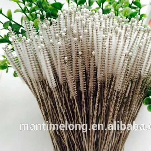 16cm Straw brush straw nylon Stainless Steel spiral bottle straw brush cleaning brush