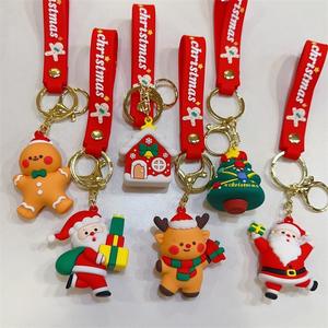 Wholesale Custom 3D Rubber Light Keychain Christmas Elk Gingerbread <b>Man</b> Santa Multifunction Fashionable <b>Keyring</b> Charming Gifts - Product Image 2